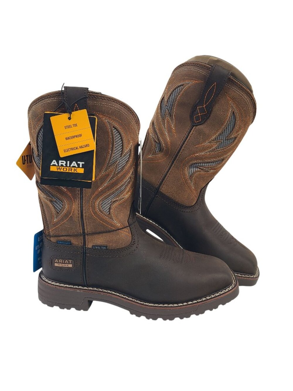 Ariat Mens Activator VentTEK H2O Steel Toe Waterproof Work Boots Brown Sz 7 EE W